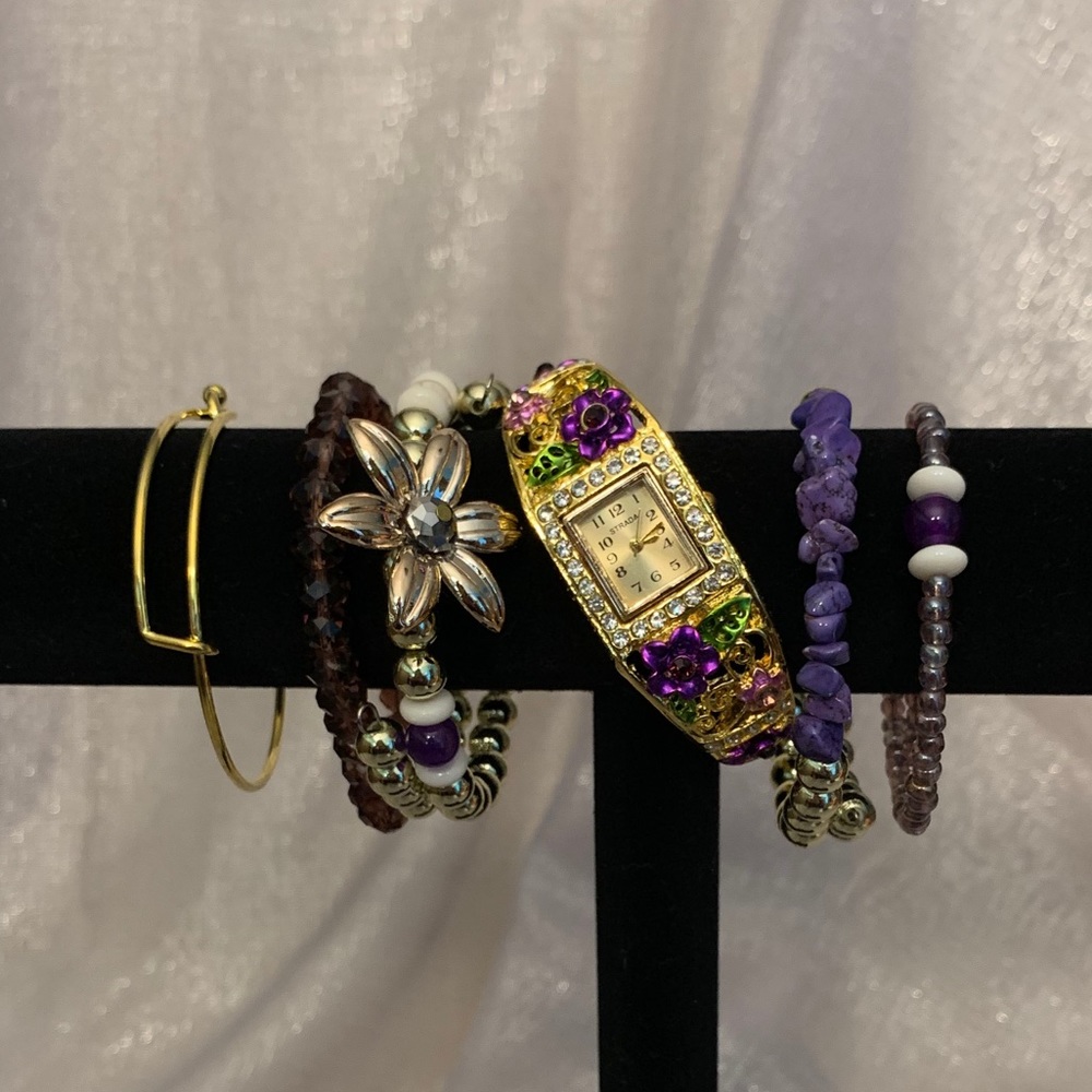 Purple Strada Watch/Bracelet Set